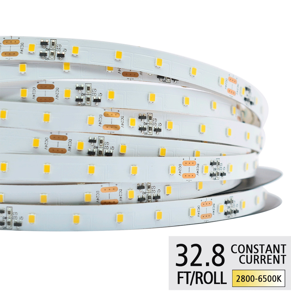 DC24V 2835SMD 95 CRI Ultra-long Constant Current White LED Strip Light - 283Lumens/Ft - 32.8 to 65.6Ft Optional DC24V 2835SMD 95 CRI Ultra-long Constant Current White LED Strip Light - 283Lumens/Ft - 32.8 to 65.6Ft Optional